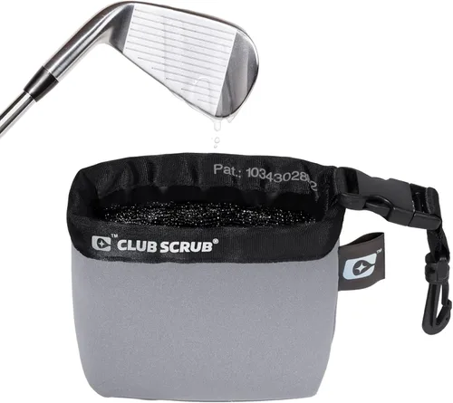 Vista 13 de Club Scrub Bolsa de limpieza para palos de golf y pelotas de golf, forro impermeable con tecnología de cara limpia, clip desmontable, lavable a