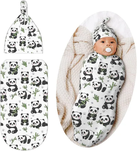 Vista 13 de Manta de arrullo para bebé, sacos de dormir, artículos unisex para bebé con gorro, diseño de pingüino