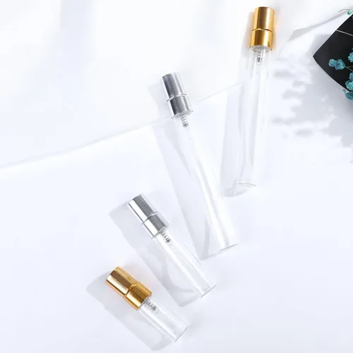 Vista 3 de Mini atomizador recargable transparente de 0.2 fl oz, botella de perfume de viaje, botella vacía hidratante para fiesta, herramienta de maquillaje