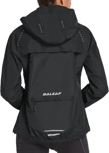 BALEAF Chaquetas impermeables para mujer, cortavientos resistentes al viento, para correr, ligeras, reflectantes, plegables, con capucha
