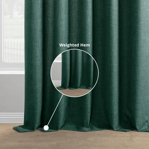 Vista 58 de HPD HALF PRICE DRAPES Cortinas de lino italiano para dormitorio y sala de estar, cortinas de oscurecimiento de habitación (1 panel), 50 pulgadas