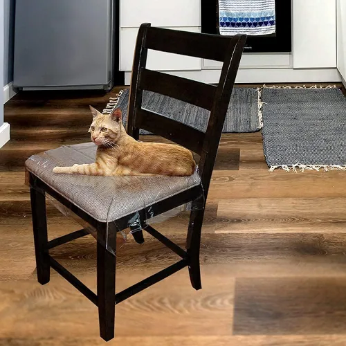 Vista 2 de Protectores para sillas de vinilo LAMINET, Transparente, 26X253/4-pulgadas, Se adapta a sillas de hasta 21x21 pulgadas, Juego de 2