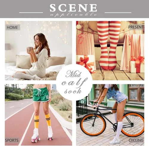 Vista 7 de devor Womens Knee Socks Christmas Tube for Women Sock Knee Sock Cute mmerry corn Sock
