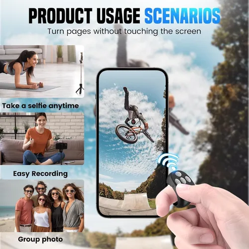 Vista 5 de 2026 Nueva actualización de control remoto inalámbrico Bluetooth, control remoto Bluetooth creativo, girador de página, anillo de desplazamiento