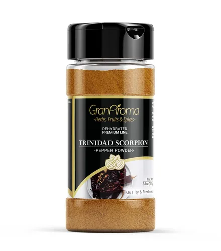 Vista 7 de GranAroma Trinidad Scorpion en polvo, extremadamente caliente, polvo de chile molido, salsas y sopas (9.6 onzas)