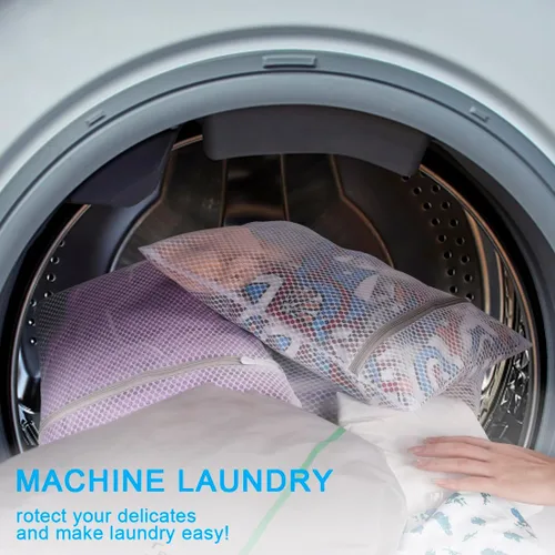 Vista 4 de 3 bolsas de lavandería duraderas de malla de panal de abeja, bolsas reutilizables para lavar a máquina para prendas delicadas de 12 x 16 pulgadas
