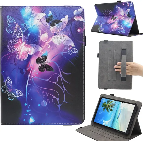 Funda universal para tablet Android de 7 8 pulgadas, Dluggs soporte de visualización multiángulo con funda y correa de mano para tablet de 7.0-8.5