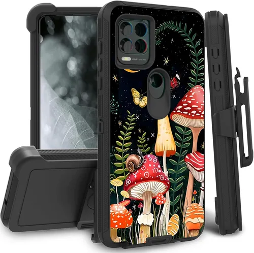 Vista 66 de Funda para Motorola Edge 2021 / Moto Edge 5G UW, protección resistente de 3 capas híbridas a prueba de golpes con funda de clip para cinturón