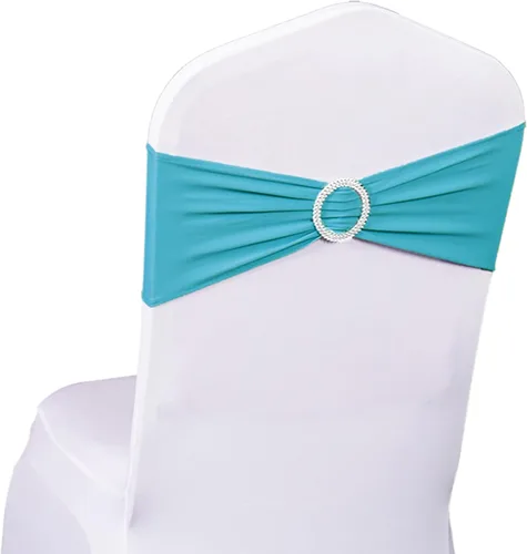 Vista 28 de Paquete de 50 bandas de elastano para silla de boda, lazos para silla de boda, bandas para fiesta de cumpleaños, aniversario, eventos, ceremonia