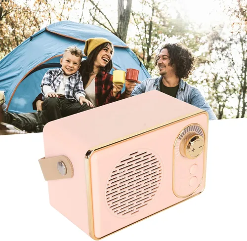 Vista 5 de Zopsc Altavoz Bluetooth retro, altavoz vintage con bonito estilo antiguo, tarjeta Bluetooth 5.0 entrada AUX USB Drive Apoyo, adecuado para el hogar