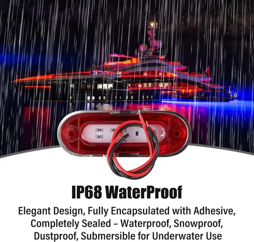 Vista 6 de ALFU 12V-24V 4 luces indicadoras laterales LED con bisel cromado, lámpara indicadora de despeje delantera trasera, luz interior de cortesía