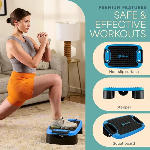 Vista 4 de Lifepro - Tabla de equilibrio aeróbico 4 en 1 y plataforma de ejercicio escalonada, plataforma inclinada multifuncional, ajustable, antideslizante