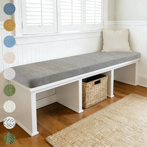 Vista 9 de Cojines de banco personalizados para muebles de interior, cojín de banco de piano, cojín de banco de zapatos, cojín de desayuno, complementa varios