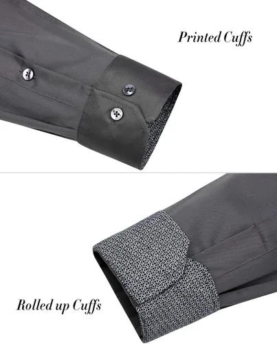 Vista 6 de J.VER Men's Casual Long Sleeve Stretch Dress Shirt Wrinkle-Free Regular Fit Button Down Shirts