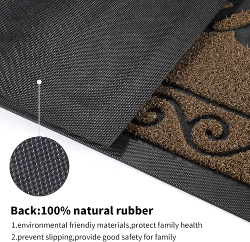 Vista 4 de Yimobra Tapete de bienvenida para puerta delantera, resistente, fácil de limpiar, para interiores y exteriores, impermeable, de secado rápido