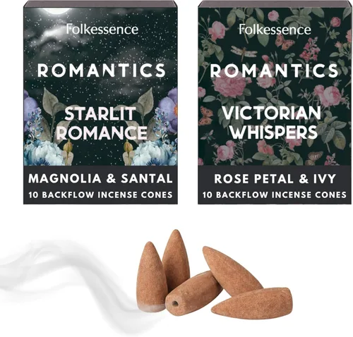 Vista 10 de Folkulture Conos de incienso de reflujo (20 conos) Paquete de 2 conos de reflujo de playa para relajación y estado de ánimo calmante Sin carbón