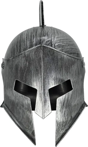 Vista 2 de Accesorio de disfraz de casco de gladiador espartano romano antiguo de plástico para juego de batalla Halloween Cosplay LARP plateado