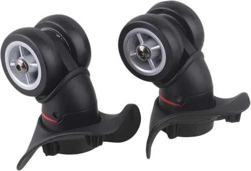 Vista 2 de Doublelife 1 par de repuesto negro equipaje giratorio reparación maleta piezas ruedas ruedas 1.929 in resistente con tornillos