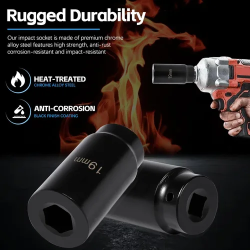 Vista 7 de Herramienta de enchufe equilibrador armónico 77080 para Honda, enchufe de perno de manivela de 19 mm, 3 veces la potencia de los enchufes de impacto