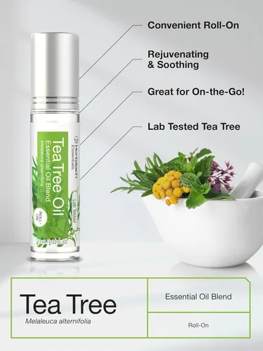Vista 2 de Horbäach Rodillo de aceite de árbol de té para piel 0.33 onzas líquidas (paquete de 2) Aceite esencial en rollo