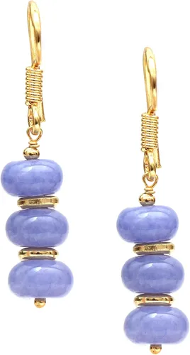 Vista 31 de Gempires - Aretes ligeros con cuentas hechas a mano, hipoalergénicos, chapados en oro, aretes colgantes para mujer
