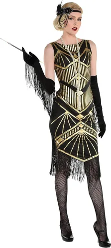 Amscan Disfraz de Flapper de los años 20 para adultos, talla XL - 14-16, 1 pieza