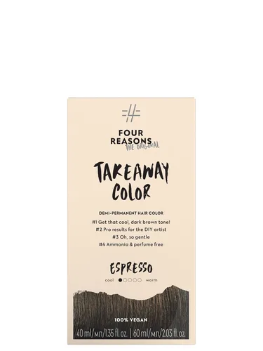 Four Reasons Original Takeaway Color - Espresso - 4.1 marrón oscuro frío - Color de cabello semipermanente - Tinte para el cabello sin amoníaco y