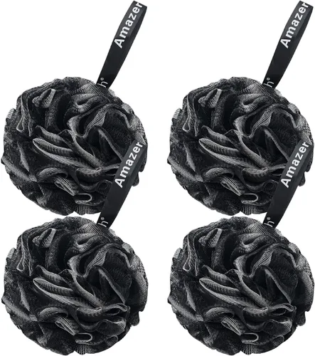 Vista 9 de AmazerBath - Esponja vegetal de 2.65 onzas, esponja de baño exfoliante para el cuerpo, juego de 4 unidades, azul grisáceo, rosa, gris, blanco