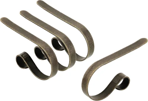 Vista 18 de Haute Decor The Original MantleClip - Paquete de 4 (bronce cepillado al óleo) - Cuelgue calcetines navideños de manera segura y protegida