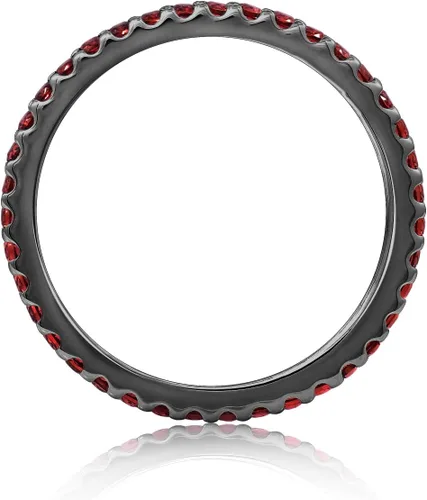 Vista 2 de Tienda Collection Plated Sterling Silver Round-Cut All-Around Band Ring made with Infinite Elements Zirconia