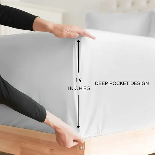 Vista 17 de Juego de sábanas de elefante tamaño individual, sábanas de microfibra suave con bolsillo profundo y patrón sin arrugas, 3 piezas