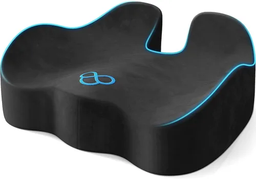 Vista 8 de Cojín de asiento, cojines de espuma viscoelástica para aliviar el coxis y la ciática, almohada de silla con asas para automóvil, cojín para silla