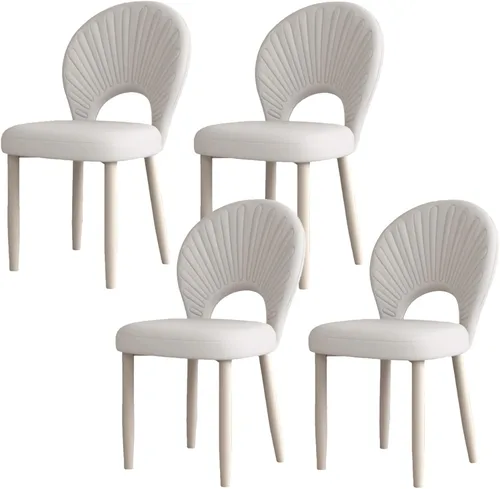 Vista 13 de Upholstered Kitchen Chairs Set, Dining Room Chair with Leather Cushion Seat, Lobby Chair with Metal Leg for Kitchen Living Room