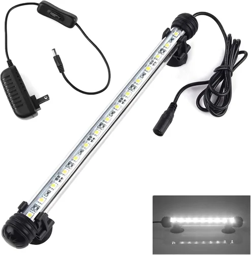 Vista 8 de LED Aquarium Light, Fish Tank Lights Underwater Crystal Glass Bright IP68 Waterproof Submersible Strip Bar Aquarium Tank Light, White, 7.5 inch