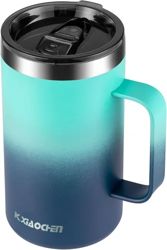 Vista 26 de KXIAOCHEN - Taza de café aislada de 20 onzas con tapa, taza de café de acero inoxidable, vaso de café de doble pared con aislamiento al vacío