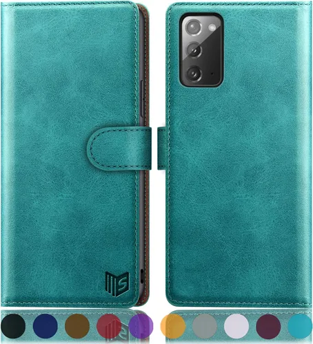 Vista 12 de SUANPOT Funda de piel tipo cartera para Samsung Galaxy Note 20 5G de 6.7 pulgadas con bloqueo RFID, tarjetero para tarjetas de crédito, funda