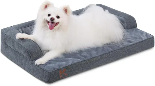 Vista 16 de KSIIA Cama lavable para perros mayores de tamaño mediano, sofá ortopédico cálido y suave para mascotas, sofá impermeable para mascotas con lados
