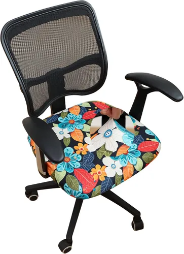 Vista 21 de Forcheer - Funda para asiento de silla de oficina 19x19 pulgadas, estirable impresa, funda pequeña ajustada para silla de escritorio de computadora