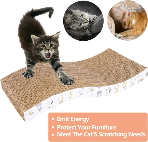 Vista 4 de PatiencET Paquete de 3 almohadillas rascadoras onduladas para gatos y alfombrillas para lamer para perros y gatos, paquete de 2 unidades grandes