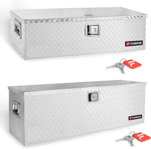 Vista 12 de FORWODE Caja de herramientas de aluminio de 16 pulgadas para camión, caja de herramientas con cerradura, caja de almacenamiento impermeable