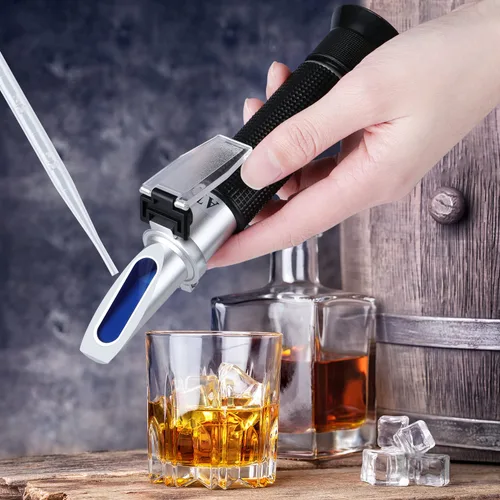 Vista 2 de Óptica Refractómetro de alcohol Compensación automática de temperatura Medidor de alcohol 0 ~ 80% v/v Alcohol Alcohol Medidor herramienta
