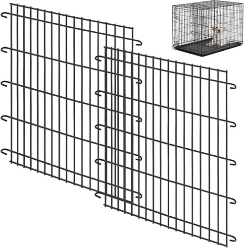 Vista 8 de Tandefio Paquete de 2 paneles divisores de jaulas para perros de 48 pulgadas, divisor ajustable de metal para perreras para perros grandes, medianos
