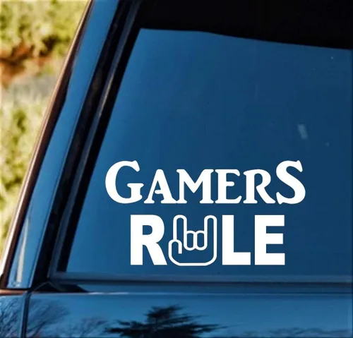 C1005 - Adhesivo de vinilo para juegos de jugadores, para coche, camión, SUV, furgoneta, espejo de pared para ordenador portátil