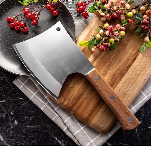 Vista 2 de MAYiT Cuchillo de carnicero para carne, cuchillo de hacha engrosada, cuchillo de carnicero de hueso grueso, machete de hueso grueso, cuchillo