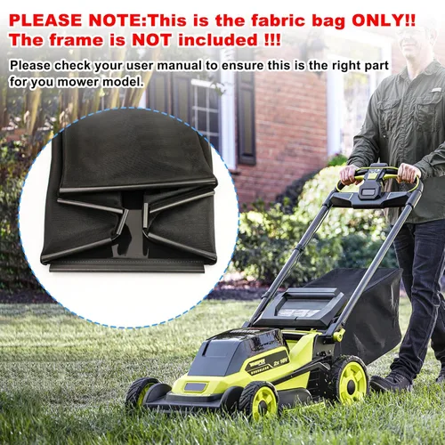 Vista 5 de 970698001 - Bolsa de césped para cortacésped Ryobi de 20 pulgadas, piezas RY40108, RY40109, compatible con modelos de cortacésped inalámbrico Ryobi