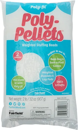Fairfield Poly-Fil Poly-Pellets, Premium Polyester Weighted Stuffing Beads, Stuffing for Stuffed Animals, Toys, Bean Bags, Weighted Blankets, and