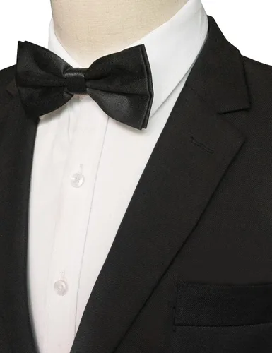 Vista 2 de JEMYGINS Pajarita ajustable de color sólido preatada para hombre