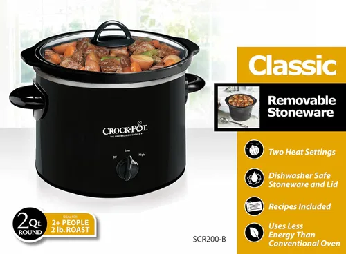 Vista 7 de Crock-Pot Olla de cocción lenta manual ovalada de 7 cuartos y olla de cocción lenta manual redonda Crock-Pot pequeña de 2 cuartos de galón