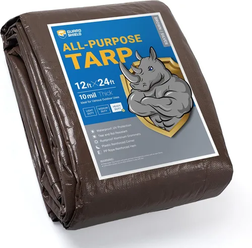 Vista 49 de GUARD SHIELD - Lonas impermeables, de polietileno, cuadradas, gruesas, resistentes a los rayos ultravioleta, con ojales, para exteriores, 12 x 24