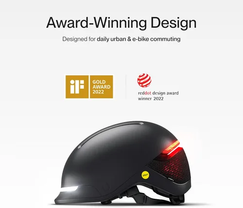 Vista 7 de UNIT 1 FARO Smart Bike Helmet with MIPS - Integrated LED Lights and Hidden Rear Light Panel - Wireless Turn Signals, Automatic Brake Light and SOS